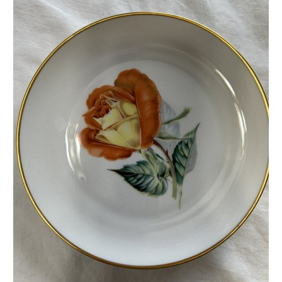 H & C Selb Bavaria Germany Forty-Nine Yellow & Orange Rose Porcelain Side Plate - Picture 2 of 6